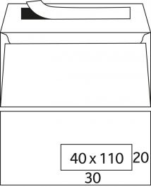 Enveloppen Bio Top 3 crème 90 g/m² 114 x 229 mm venster rechts strip binnendruk oker