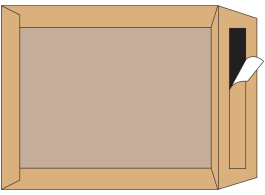 Akte enveloppen Bordrug kraft bruin 120 g/m² 380 x 450 mm strip
