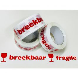 Tape PP acryl 48 mm x 100 mtr bedrukt breekbaar