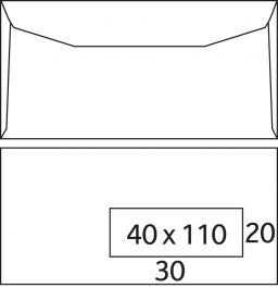 Enveloppen Bio Top 3 crème 90 g/m² 114 x 229 mm venster rechts gegomd klep voor autovulling binnendruk oker