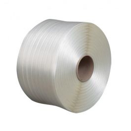 Omsnoeringsband textiel strengels 13 mm x 1100 mtr kern 76 mm wit