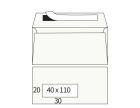 Enveloppen Lessebo Design 1.3 wit 115 g/m² 114 x 229 mm venster links strip