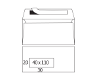 Enveloppen Lessebo Design 1.3 bright 115 g/m² 114 x 229 mm venster links strip